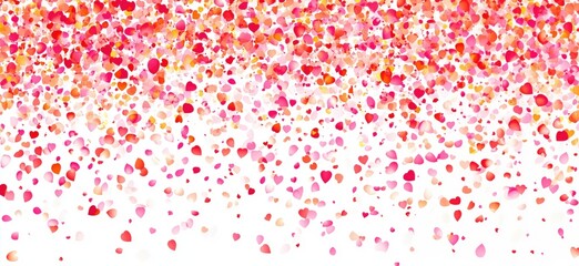 Naklejka premium Colorful heart-shaped confetti background for romantic occasions and celebrations, copy space for text