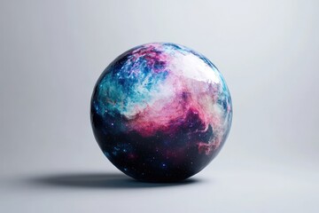 Colorful cosmic sphere on a minimalist background