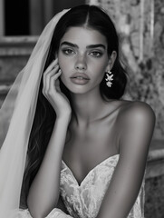  Vogue Cover Fashion Shoot Featuring Model in Velvet Wedding Dress