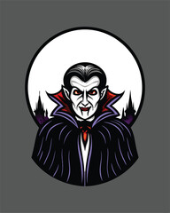 A brooding vampire, pale skin, sharp fangs dripping crimson blood, intense gaze, gothic style, dark background.