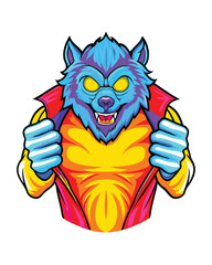 A terrifying werewolf mid-transformation, gray fur erupting from human skin; intense, dramatic lighting; detailed anatomy.