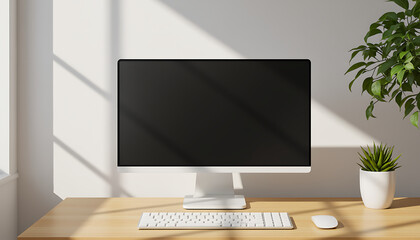 Fototapeta premium Desktop Monitor Mockup for Branding, Web Design, and Presentations