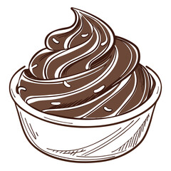 Chocolate Cream Spread Isolated on White Background - Top View