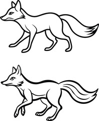 A beautiful fox line art collection. This vector artwork is perfect for children's coloring books, digital designs, t-shirts and branding etc. Ideal  for wildlife lovers and artistic projects.