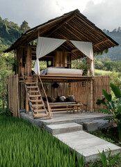 Fototapeta premium Wooden house in the forest