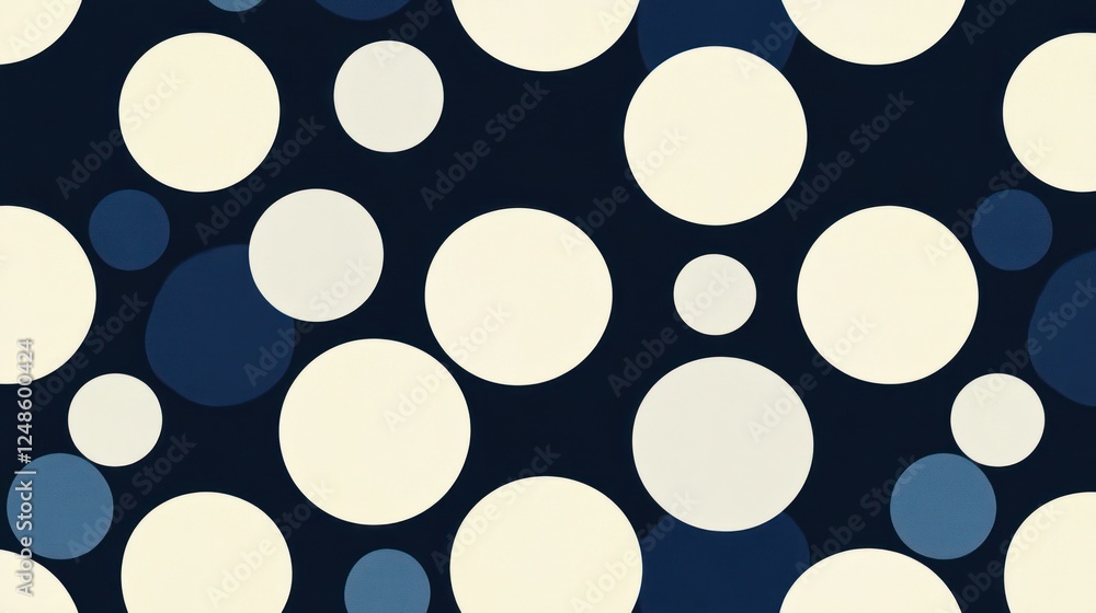 Poster abstract pattern of circles in varying sizes on dark background