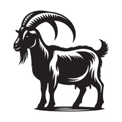 goat on a black background