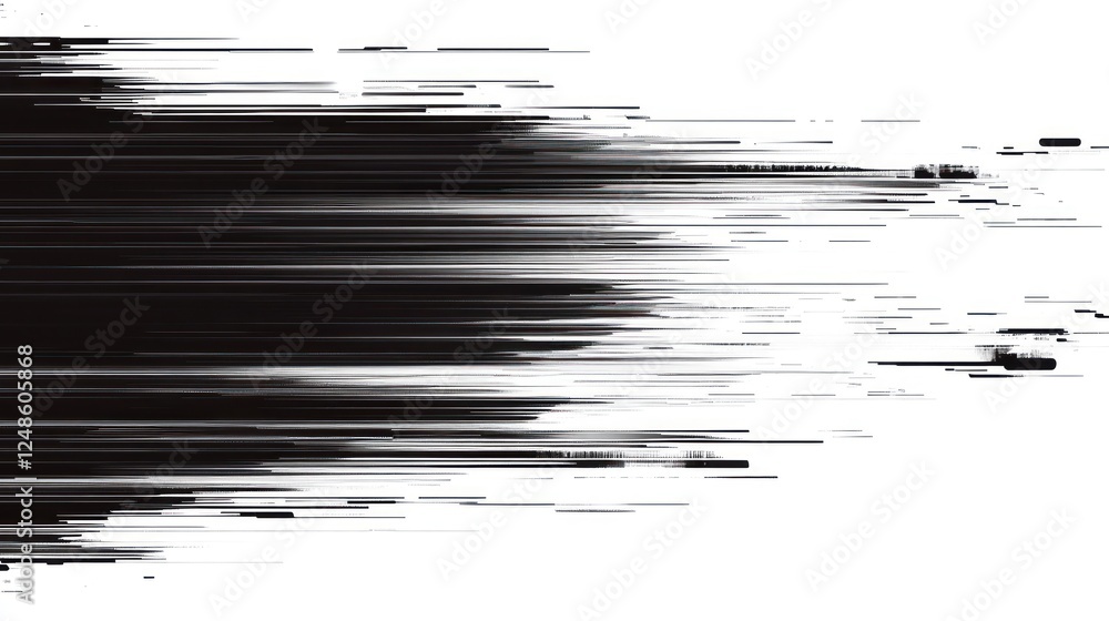 Poster abstract black and white streaks creating dynamic motion effect