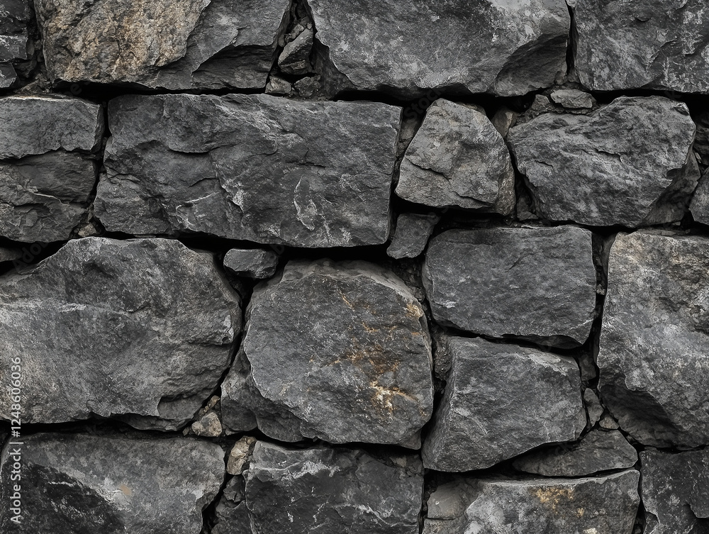 Poster dark gray rough grainy stone texture background with natural uneven surface and subtle variations in