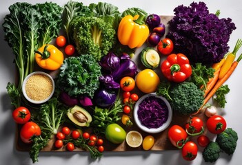 colorful vibrant plant based meal ingredients artfully arranged clean backgrounds highlighting freshness nutritional abundance, bowl, healthy, dish