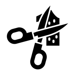 Cutting Cloth Vector Glyph Icon Design