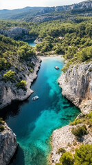  Aerial View of Pristine Coastline with Crystal Clear Water