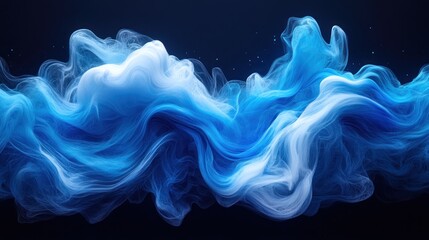 Obraz premium Abstract blue and white flowing wave.