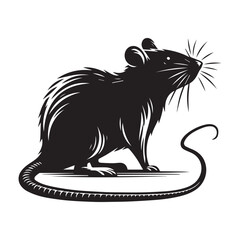 Mouse Outline Silhouette Vector on White Background.