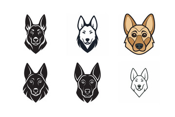 Fototapeta premium angular outline of a German Shepherds head 