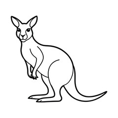 Sample line art kangaroo vector illustration.