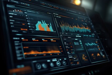 Modern financial dashboard showcasing data analytics and insights with AI. Generative AI