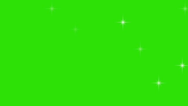 Sparkling Star Animation on Green Background