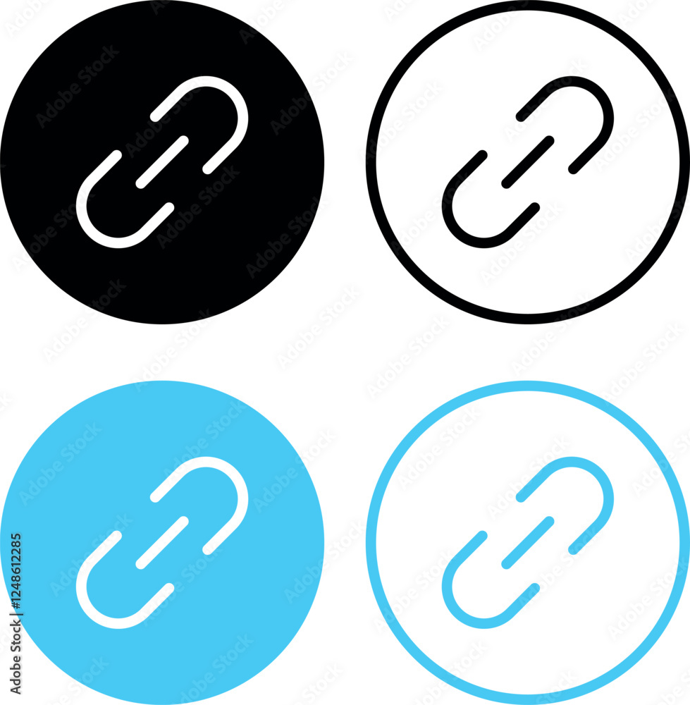 Aufkleber link icon, attach link chain icon . internet url icon symbol . connection, attachment, connect, hype
