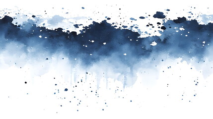 Obraz premium Blue watercolor splashes blending together on a transparent background, creating an abstract design.