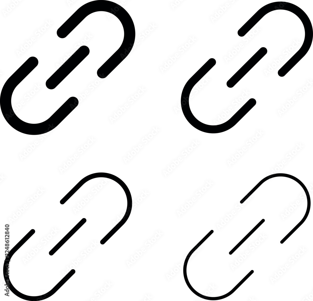 Aufkleber link icon, attach link chain icon . internet url icon symbol . connection, attachment, connect, hype