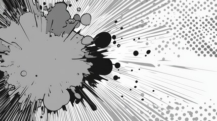 Abstract Graphic Design with Splatter and Comic Style
