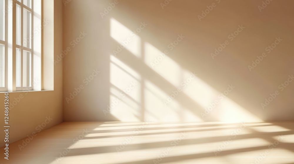Aufkleber bright and airy empty room with soft natural light streaming through windows creating beautiful shad