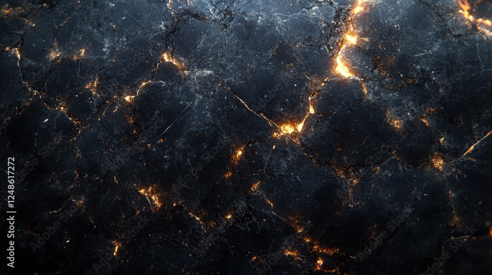 Aufkleber glowing cracks in dark stone texture background