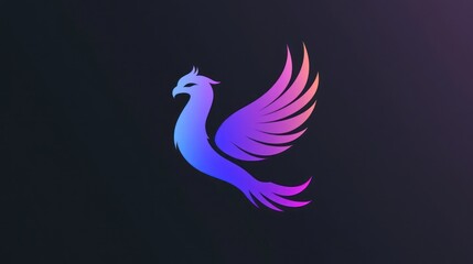 Obraz premium Abstract Gradient Phoenix Bird Design Logo