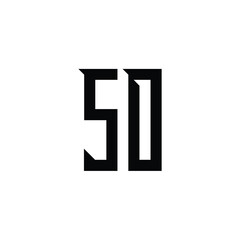 Fototapeta premium SO monogram logo design letter text name symbol monochrome logotype alphabet character simple logo
