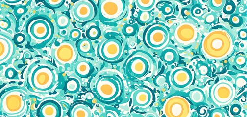 Fototapeta premium abstract illustration of seamless pattern of whimsical hand-drawn shapes and icons in soft pastel hues