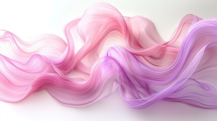 Abstract flowing fabric in soft pink and purple hues, creating a serene atmosphere with smooth, wavy patterns
