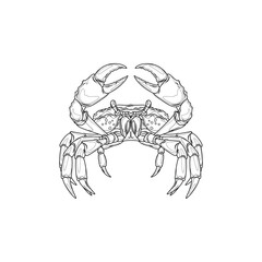 Sea crab.Coloring book antistress for children and adults. 