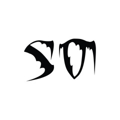 SO monogram logo design letter text name symbol monochrome logotype alphabet character simple logo