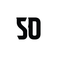 SO monogram logo design letter text name symbol monochrome logotype alphabet character simple logo