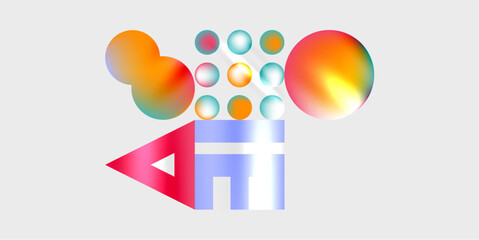 Circles and triangles modern art. Vector Illustration For Wallpaper, Banner, Background, Card, Book Illustration, landing page