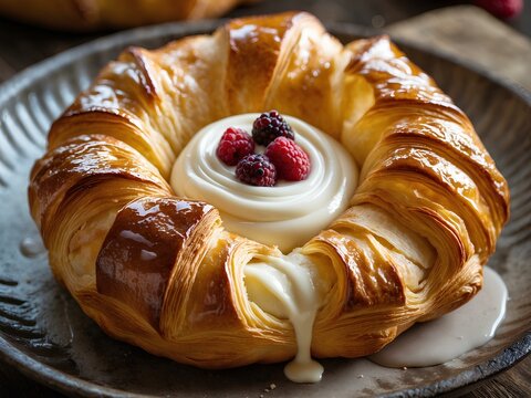 Savor the Perfect Blend of Flaky Danish Pastry and Cream Cheese Filling: A Sweet, Savory Treat that’s Ideal for Breakfast, Dessert, or Any Time You Crave Something Decadent
