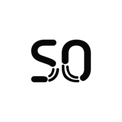 SO monogram logo design letter text name symbol monochrome logotype alphabet character simple logo