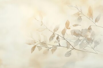 delicate watercolor wash in soft beige and cream tones creating subtle organic textures and gentle gradients