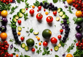 stunning display vibrant plant based ingredients arranged neatly minimalist backdrop enhancing their natural colors textures, avocado, berries