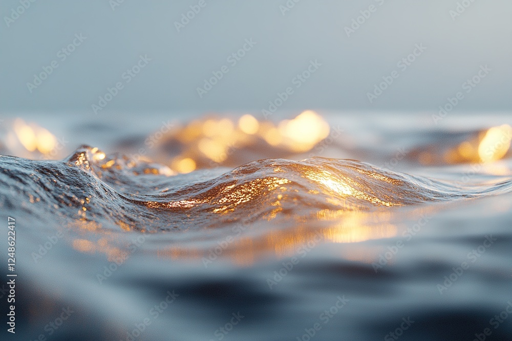 Aufkleber light dances on the surface of smooth, rippling water, creating an inviting and tranquil ambiance th