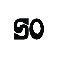 SO monogram logo design letter text name symbol monochrome logotype alphabet character simple logo