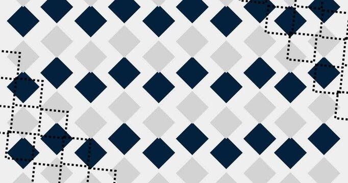Argyle background moving animated stock video 4K. Checkered Xmas Christmas festive season holiday celebration ornament Scottish bg. Verdure sweater traditional cultural dynamic simple overlay graphic.