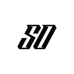 SO monogram logo design letter text name symbol monochrome logotype alphabet character simple logo