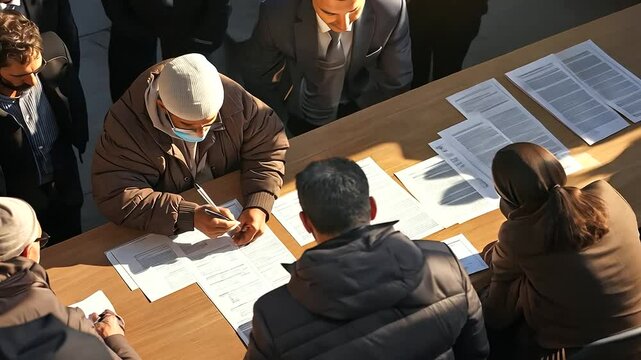 2_Lawyer Assisting Refugee with Asylum Application in Office
