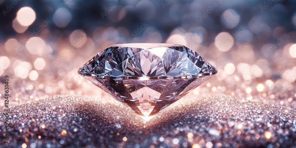Aufkleber sparkling diamond set against a soft glowing backdrop of shimmering light and glitter with bokeh eff