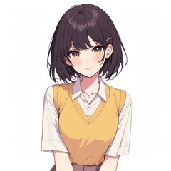 アニメ調の美少女の切り抜き用素材