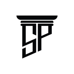 SP monogram logo design letter text name symbol monochrome logotype alphabet character simple logo