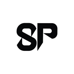 SP monogram logo design letter text name symbol monochrome logotype alphabet character simple logo