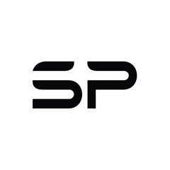 SP monogram logo design letter text name symbol monochrome logotype alphabet character simple logo